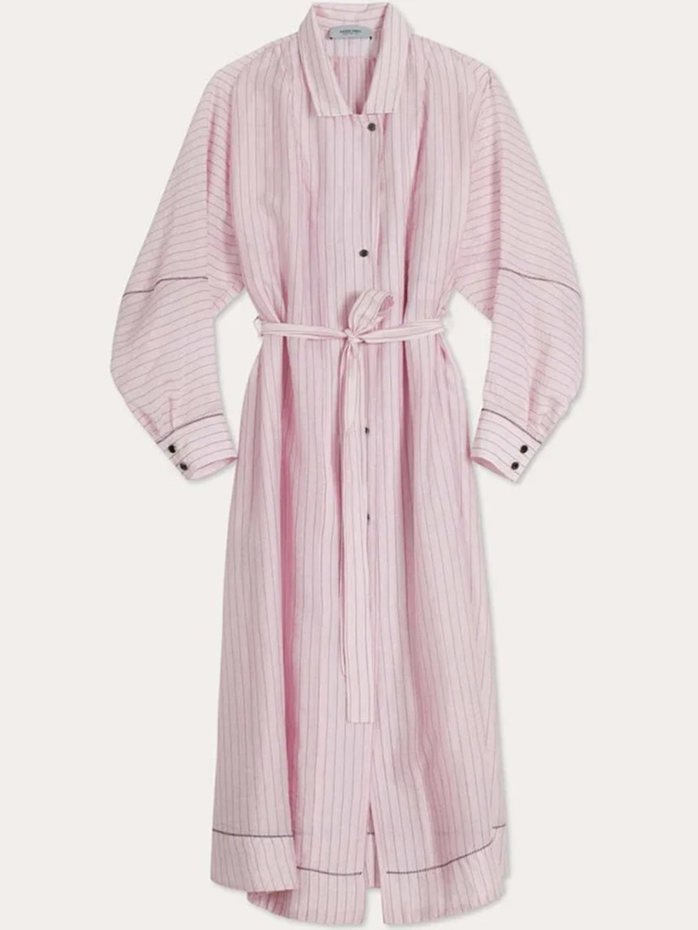 Rachel Comey Pink Striped Long Sleeve Shirt Dress with Tie